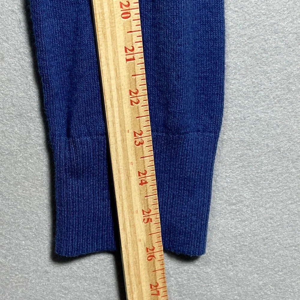 Banana‎ Republic Sweater Men Medium Quarter Zip Blue Cotton Cashmere Blend